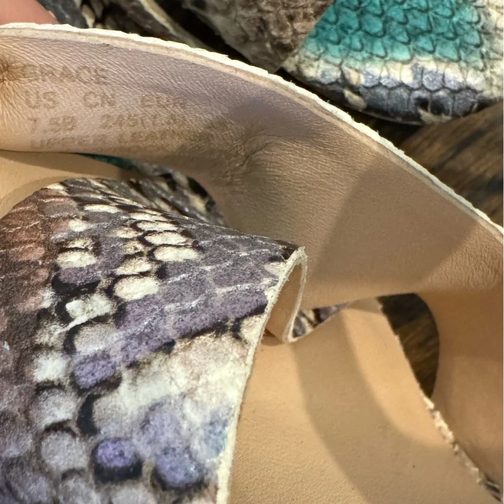 Kate Spade Grace snakeskin platform sandal heel summer size 7.5